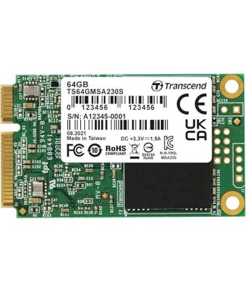 SSD TRANSCEND 64GB mSATA SATA 3.0 3D NAND Write speed 200 MBytes/sec Read speed 350 MBytes/sec TBW 35 TB MTBF 200000 hours