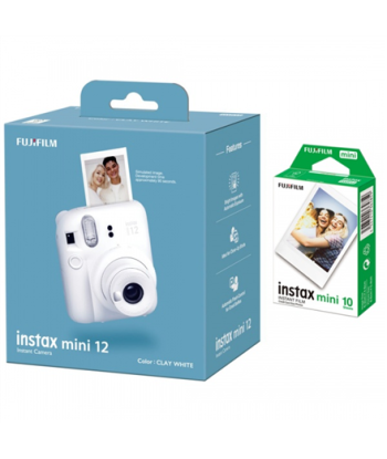 Fujifilm, Instax Mini 12 Camera + Instax Mini Glossy (10pl), Caly White, 800