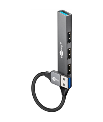 Goobay Slim 4-Port USB Hub, USB-A to USB-A, 5 Gbit/s | 74456