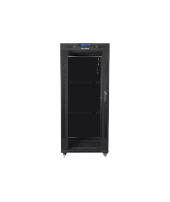 Lanberg Rack cabinet 19" free-standing 27U/600x600 (flat pack) with glass door lCD V2, black | Lanberg
