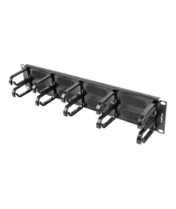 Lanberg 19" cable management brush panel 10 rings - type B 2U, black | Lanberg
