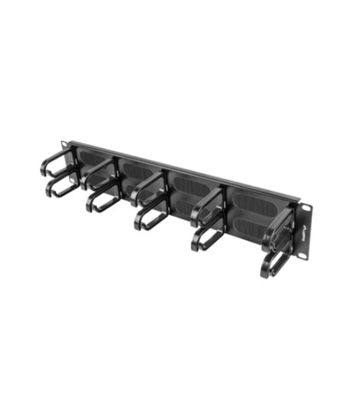 Lanberg 19" cable management brush panel 10 rings - type B 2U, black | Lanberg