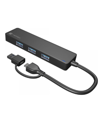 Natec USB 3.0 HUB, Mayfly, 4-Port, Black, Natec, USB 3.0 HUB, Mayfly, 4-Port, Moth NHU-1342, Black, 0.15 m