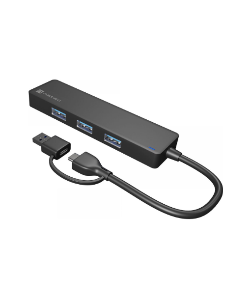 Natec USB 3.0 HUB, Mayfly, 4-Port, Black, Natec, USB 3.0 HUB, Mayfly, 4-Port, Moth NHU-1342, Black, 0.15 m