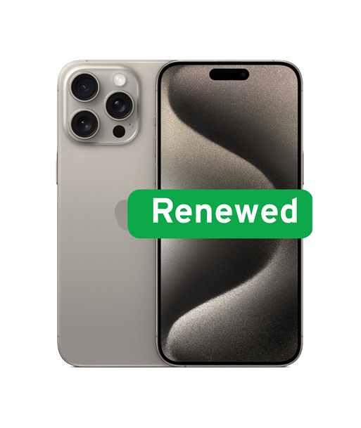 Apple iPhone 15 Pro Max (Renew, Grade A) – 256GB, Titaan, 5G, Dual SIM Apple iPhone 15 Pro Max (Renew, Grade A) – 256GB, Titaan, 5G, Dual SIM