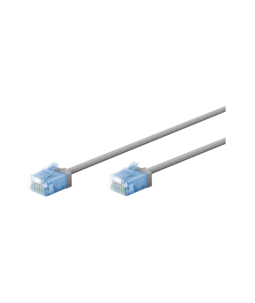 Goobay 74219 Ultra-Flexible CAT 6A Patch Cable, Slim, U/UTP, 0,15 m, Grey | Goobay