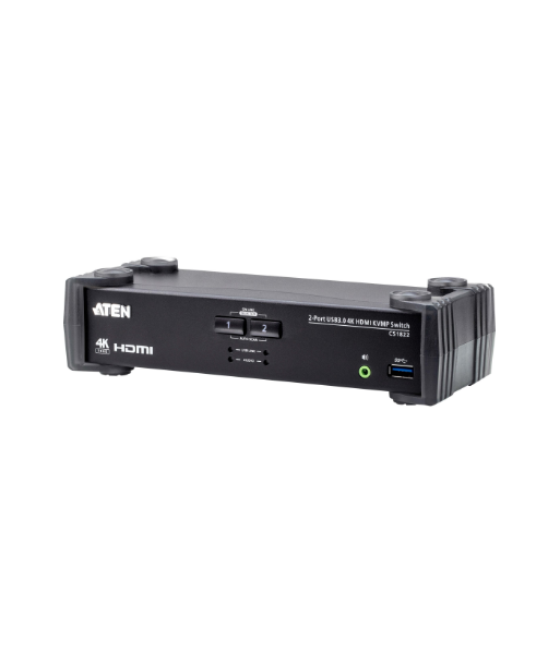 Aten 2-Port USB 3.0 4K HDMI KVMP Switch with Audio Mixer Mode | CS1822