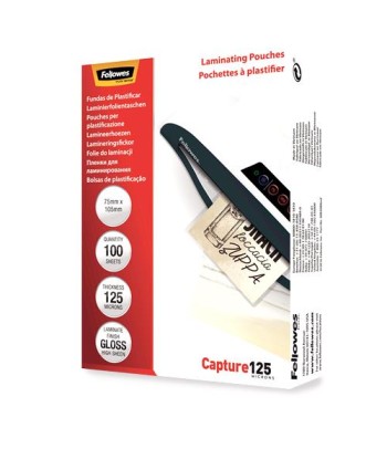 LAMINATOR POUCH GLOSSY/A6 125 100PCS 5307201 FELLOWES