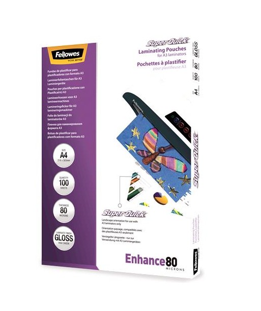 Fellowes Laminating Pouches A4 – 100pcs, Gloss Finish, Model 5440001 Fellowes Laminating Pouches A4 – 100pcs, Gloss Finish, Model 5440001