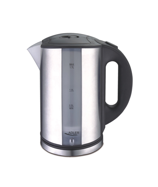 Adler, AD 1216, Standard, 2000 W, 1.7 L, Stainless steel, 360° rotational base, Stainless steel
