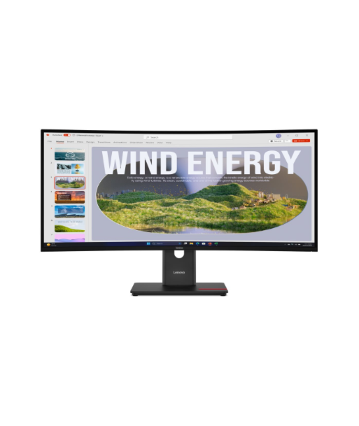 Lenovo ThinkVision, T34WD-40, 34", VA, 21:9, 120 Hz, 4 ms, 3440 x 1440 pixels, 300 cd/m², HDMI ports quantity 1, Eclipse black