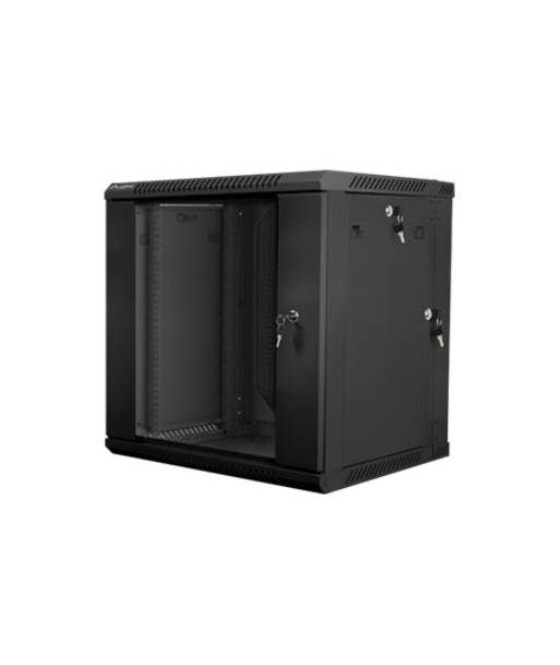 Lanberg, Rack cabinet 19" double-section wall-mount 12U/600x600 (flat pack), WF02-6612-10B, Black