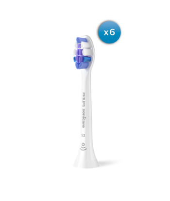 Philips Replacement brush heads, HX6056/87 Sonicare Sensitive, Heads, For adults, Number of brush heads included 6, White