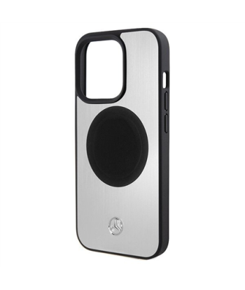 Mercedes MEHMP15L23ACMS iPhone 15 Pro 6.1" Silver Hardcase Leather & Aluminum MagSafe | Mercedes
