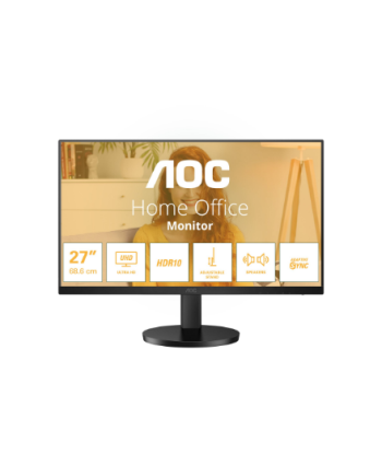 AOC U27B3AF, 27", IPS, UHD, 16:9, 60 Hz, 4 ms, 3840 x 2160 pixels, 350 cd/m², HDMI ports quantity 2, Warranty 24 month(s)