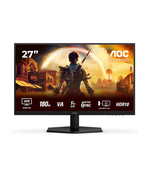 AOC Q27G42XNE, 27", VA, QHD, 16:9, 180 Hz, 1 ms, 2560 x 1440 pixels, 300 cd/m², HDMI ports quantity 2, Black