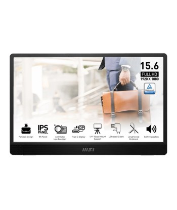 LCD Monitor MSI PRO MP161 E2U 15.6" Business Panel IPS 1920x1080 16:9 60Hz Matte Speakers Tilt Colour Black PROMP161E2U