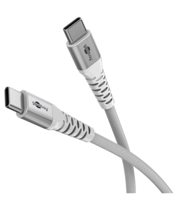 Goobay USB-C Supersoft Textile Cable with Metal Plugs, 1 m, white
