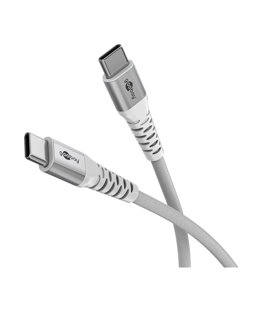 Goobay USB-C Supersoft Textile Cable with Metal Plugs, 1 m, white Goobay USB-C Supersoft Textile Cable with Metal Plugs, 1 m, white