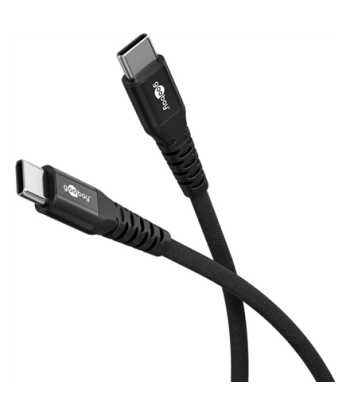 Goobay USB-C Supersoft Textile Cable with Metal Plugs, 2 m, black