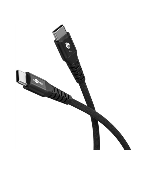 Goobay USB-C Supersoft Textile Cable 2m Black with Metal Plugs Goobay USB-C Supersoft Textile Cable 2m Black with Metal Plugs