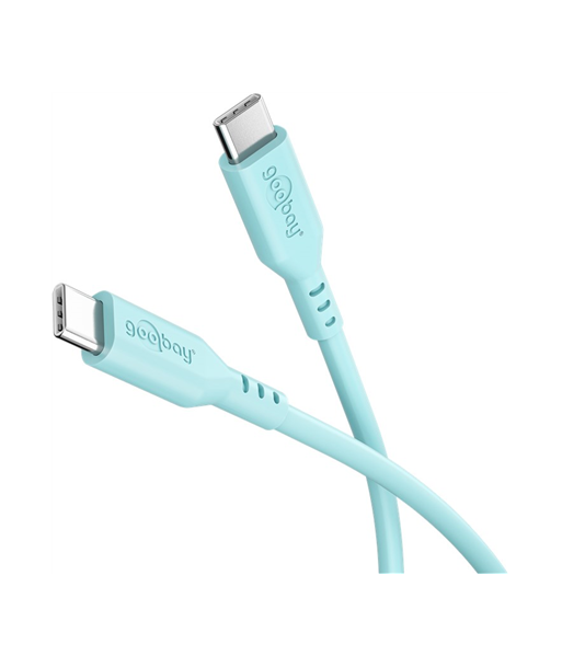Goobay USB-C Silicone Cable, 1.5 m, turquoise Goobay USB-C Silicone Cable, 1.5 m, turquoise