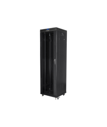 Lanberg, Rack cabinet 19" free-standing 42U/600x600 (flat pack) with glass door lCD V2, FF01-6642-12BL, Black