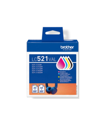 Brother LC521VAL Inkjet Cartridge Value Pack C/M/Y/K