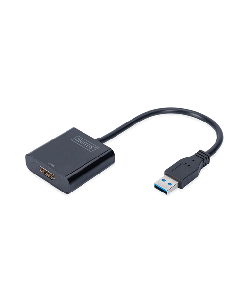 Адаптер Digitus USB-A 3.2 Gen 1 на HDMI – 0.15 м, поддержка 4K, чёрный