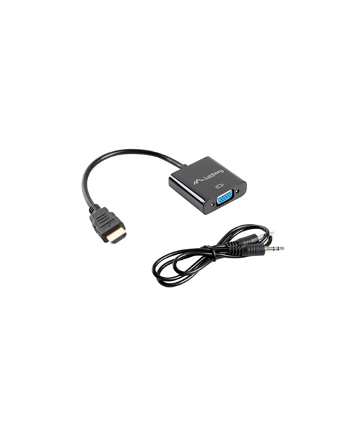 Lanberg HDMI, Mini Jack 3.5 mm, VGA Adapter | AD-0017-BK | 20 m