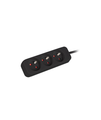 Lanberg Cable Power Strip, 3X French Outlets Quality-Grade Copper, 3 m | PS0-03E-0300-BK