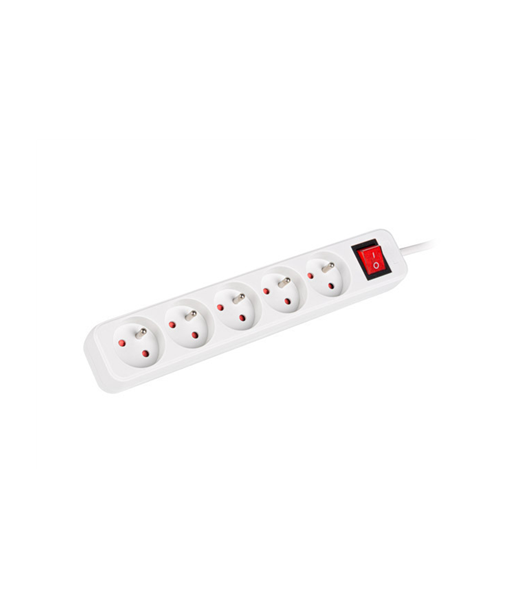 Lanberg Cable Power Strip, 5X French Outlets with Switch, Quality-Grade Copper, 3 m | PS1-05E-0300-W Lanberg Cable Power Strip, 5X French Outlets with Switch, Quality-Grade Copper, 3 m | PS1-05E-0300-W