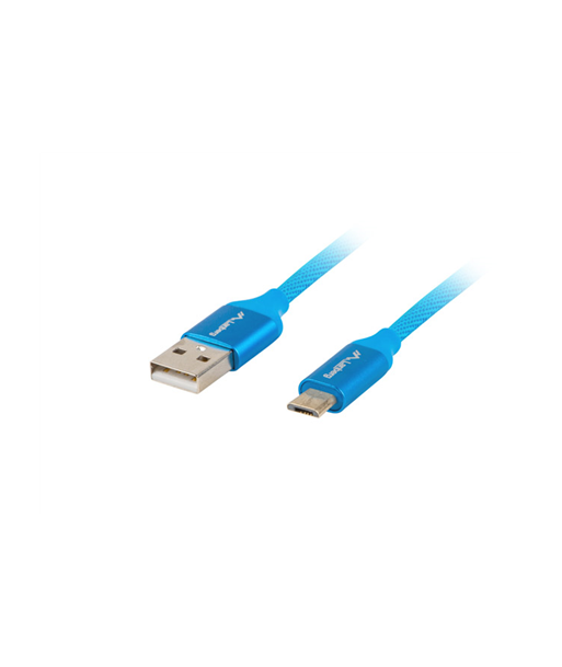 Lanberg USB Micro to USB-A 2.0 Cable Blue Premium QC 3.0, 1.8 m | CA-USBM-20CU-0018-BL | USB Micro to USB Type-A