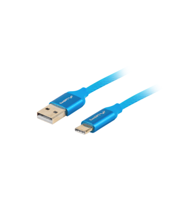 Lanberg USB Type-C to USB Type-A 2.0 Cable Blue QC 3.0 Premium, 1.8 m | CA-USBO-22CU-0018-BL | USB Type-C to USB Type-A