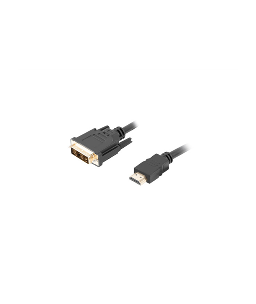 Lanberg HDMI to DVI-D Cable, Single Link with Gold-Plated Connectors, CA-HDDV-10CC-0018-BK, HDMI to DVI-D, 1.8 m Lanberg HDMI to DVI-D Cable, Single Link with Gold-Plated Connectors, CA-HDDV-10CC-0018-BK, HDMI to DVI-D, 1.8 m