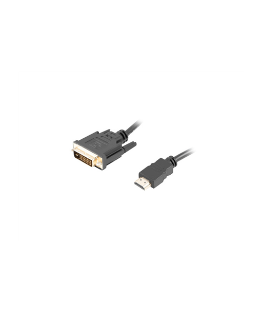 Lanberg HDMI to DVI-D Cable Dual Link with Gold-Plated 4K Connectors, CA-HDDV-20CU-0018-BK, HDMI to DVI-D, 1.8 m