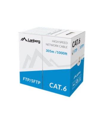 Lanberg LAN Cable Cat.6 FTP, Solid CU Grey CPR + Fluke Passed | LCF6-11CU-0305-S | 305 m