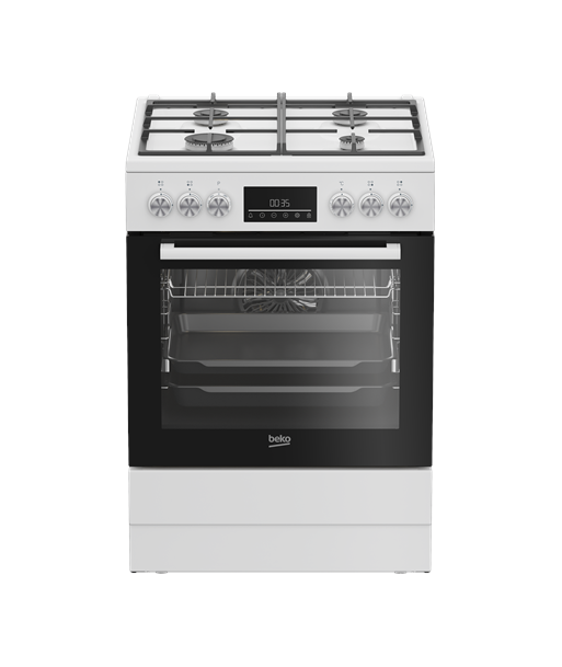 Плита BEKO, FBM62330GWDTN, Hob type Gas, Oven type Electric, White, Width 60 cm, Grilling, LED, Depth 60 cm, 72 L Плита BEKO, FBM62330GWDTN, Hob type Gas, Oven type Electric, White, Width 60 cm, Grilling, LED, Depth 60 cm, 72 L