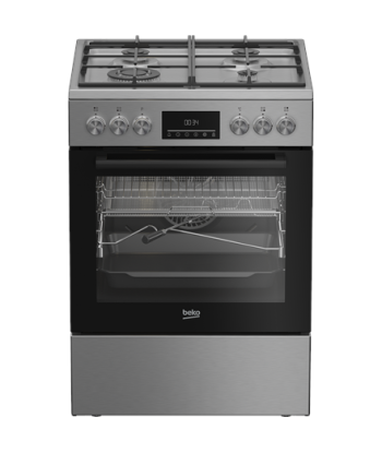 Плита BEKO, FBMA61330GXDT, Hob type Gas, Oven type Electric, Stainless Steel, Width 60 cm, Grilling, LED, Depth 60 cm, 72 L