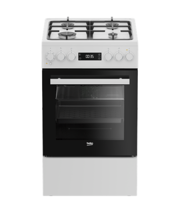 BEKO Cooker, FSM51339DWDS, Hob type Gas, Oven type Electric, White, Width 50 cm, Grilling, LED, Depth 60 cm, 60 L