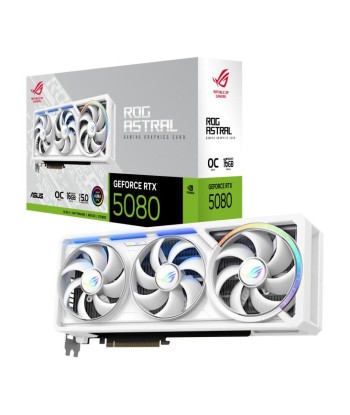 Videokaart ASUS NVIDIA GeForce RTX 5080 16 GB GDDR7 256 bit Triple slot Fansink ROG-ASTRAL-RTX5080O16G-WH