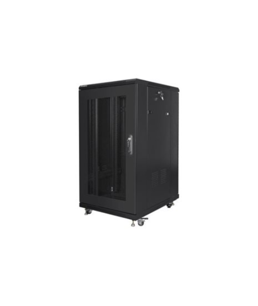 Lanberg, Rack cabinet 19" free-standing 22U/600x800 (flat pack) with mesh door, FF01-6822-23B, Black Lanberg, Rack cabinet 19" free-standing 22U/600x800 (flat pack) with mesh door, FF01-6822-23B, Black