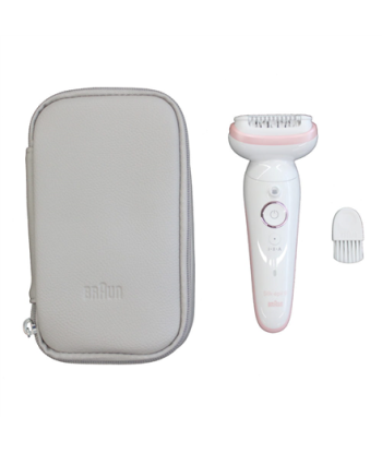Эпилятор Braun, SES9000 Silk-epil 9 SkinSpa, Operating time (max) 50 min, Number of power levels 2, Wet & Dry, White/Pink