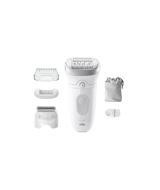 Эпилятор Braun, SE7-041 Silk épil 7, Number of power levels 2, Wet & Dry, White/Silver