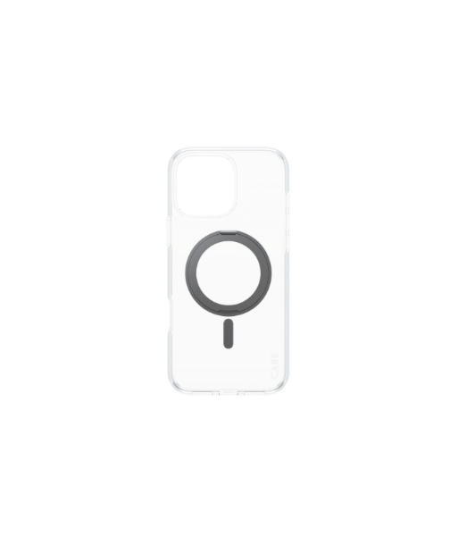 CARE by PanzerGlassFeature Case Transparent w. Black Kickstand & MagSafe iPhone 16 Pro Max | CARE