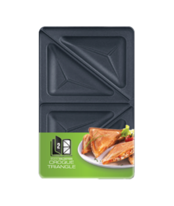 TEFAL, Triangle toasted sandwich set for Snack Collection, XA800212, Dimensions (W x L) 13 x 22.5 cm, Black