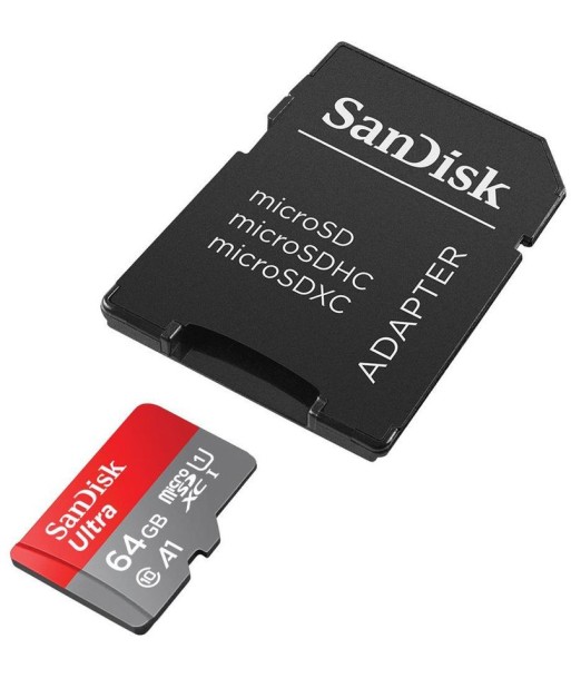 SanDisk Ultra microSD 64GB + SD-adapt.