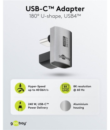 Goobay 74445 USB-C Adapter 180° U-Shape, USB4