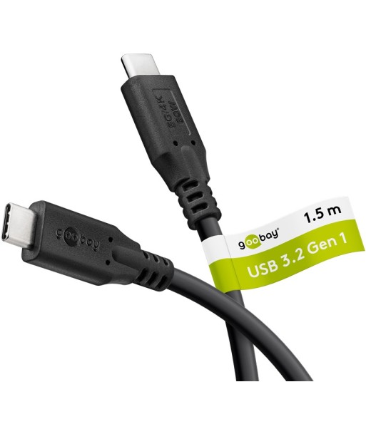 Goobay USB-C™ Cable, USB 3.2, 60 W, 5 Gbit/s, Power Delivery, 1.5 m, Black Goobay USB-C™ Cable, USB 3.2, 60 W, 5 Gbit/s, Power Delivery, 1.5 m, Black
