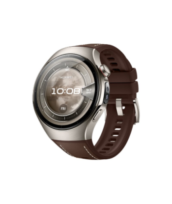 Huawei Watch 5 (46mm), Fluorelastomer Brown classic strap, Metal body, Rates-L29L